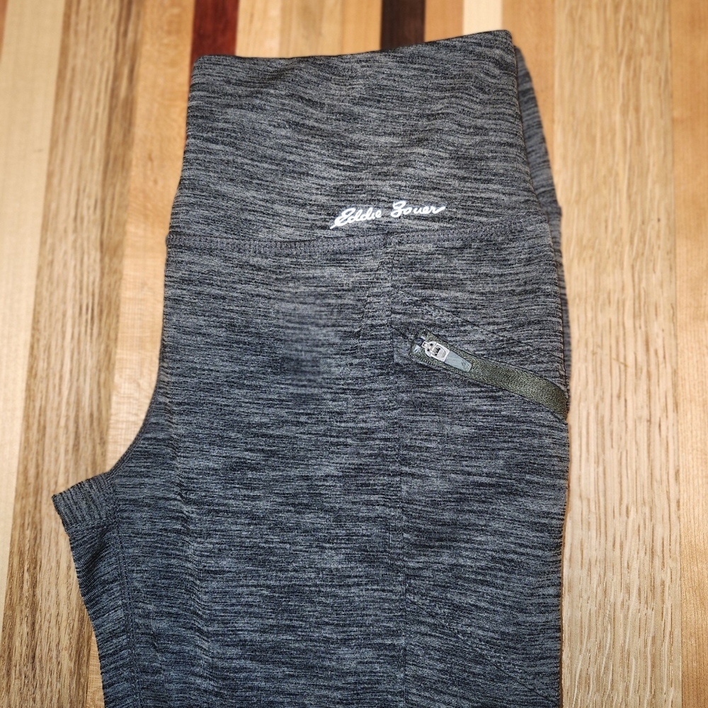 Eddie Bauer XS dark green heather capris  cropped legging/athletic tight - Picture 3 of 11